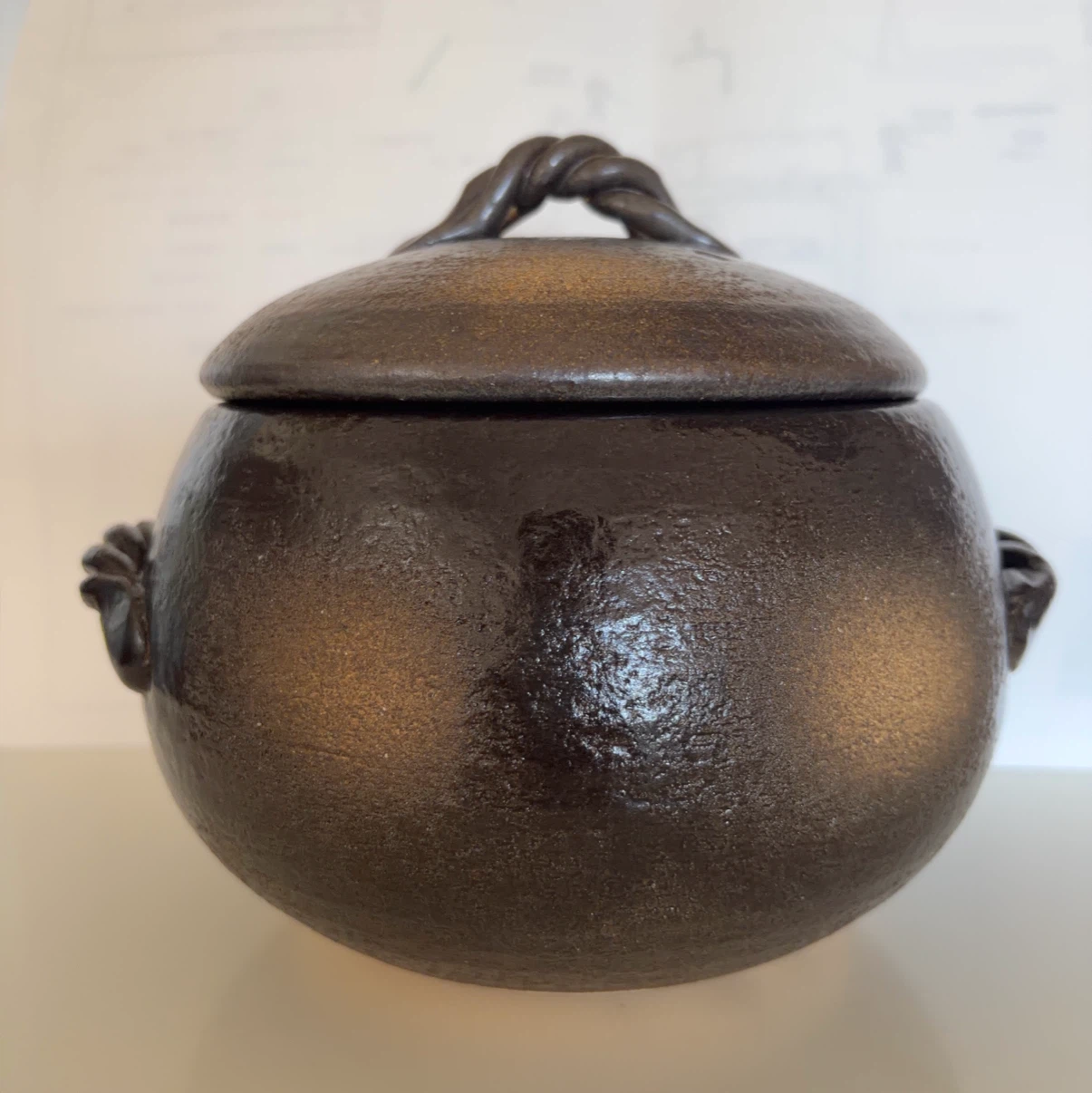 蓋付き 陶器 鍋 茶色 調理器具