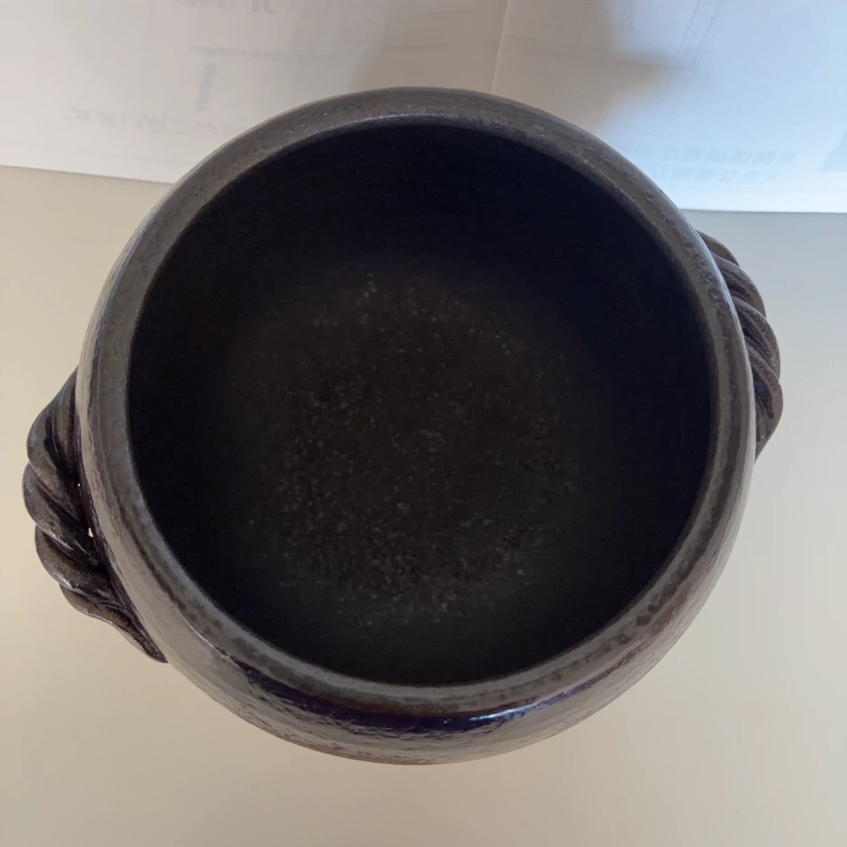 蓋付き 陶器 鍋 茶色 調理器具の写真3枚目