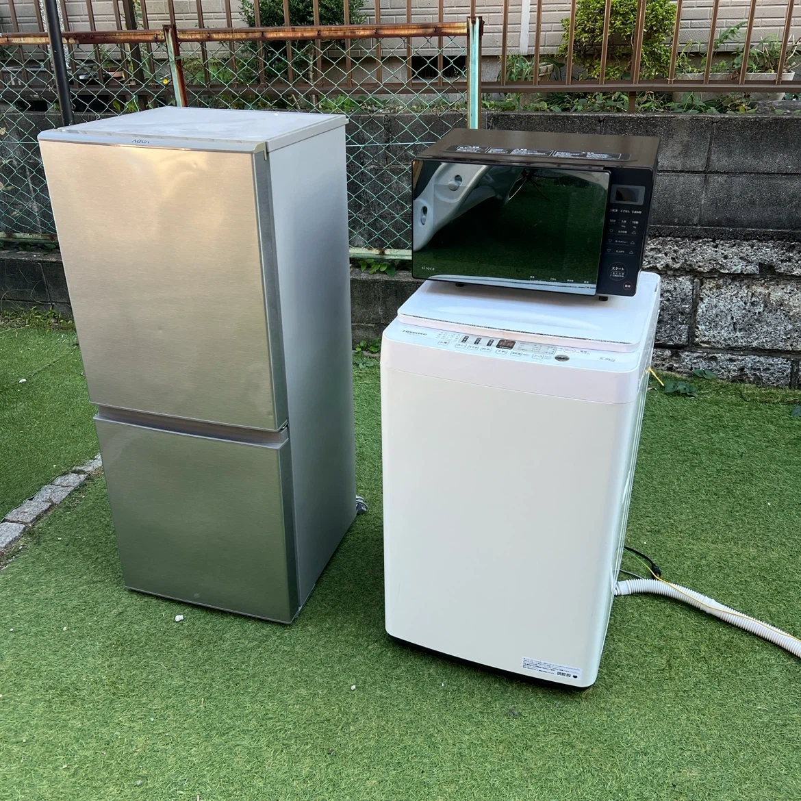家電3点セット 電子レンジ・冷蔵庫・洗濯機 自動霜取り機能つき!