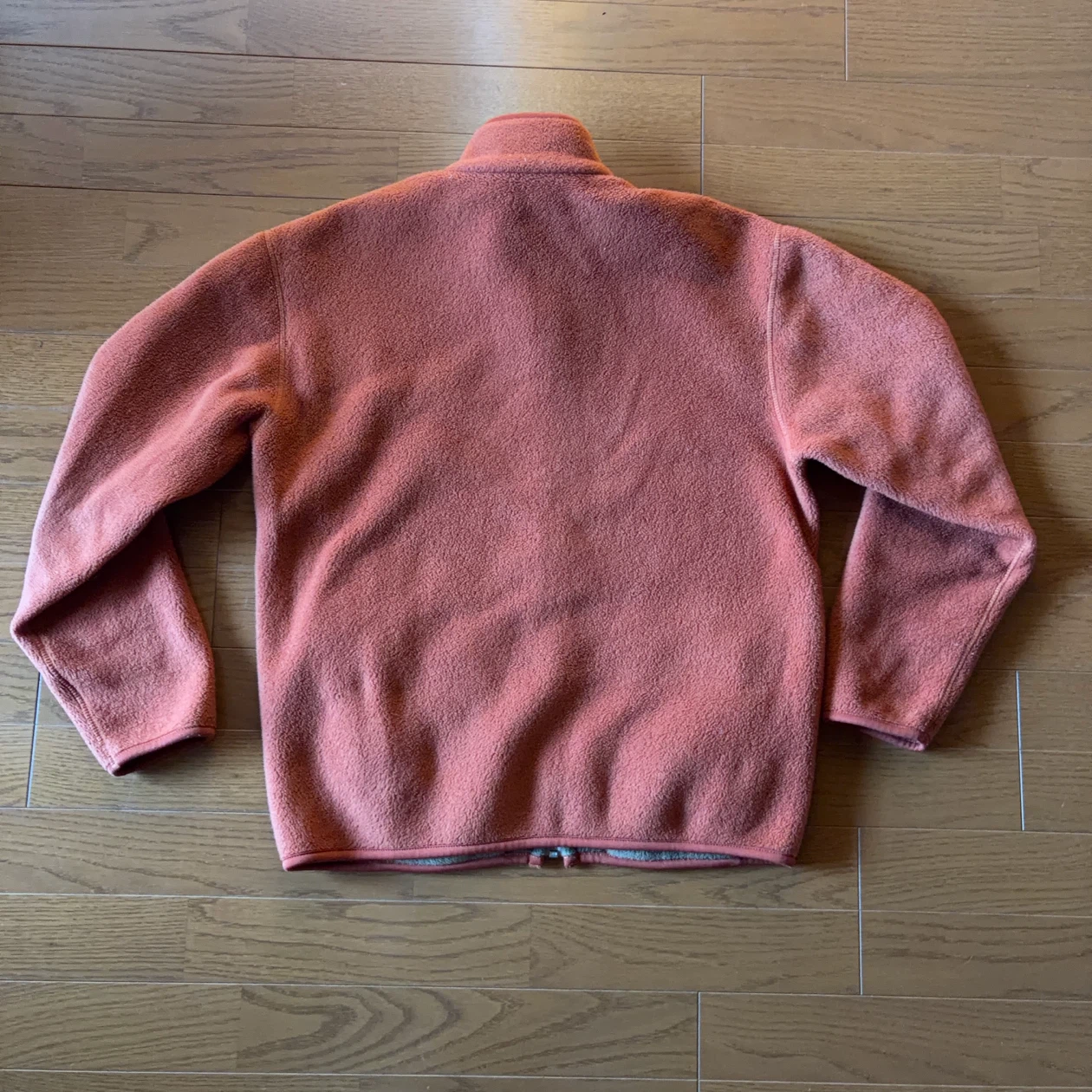 リバーシブル フリースジャケット オレンジ×グレーの写真2枚目