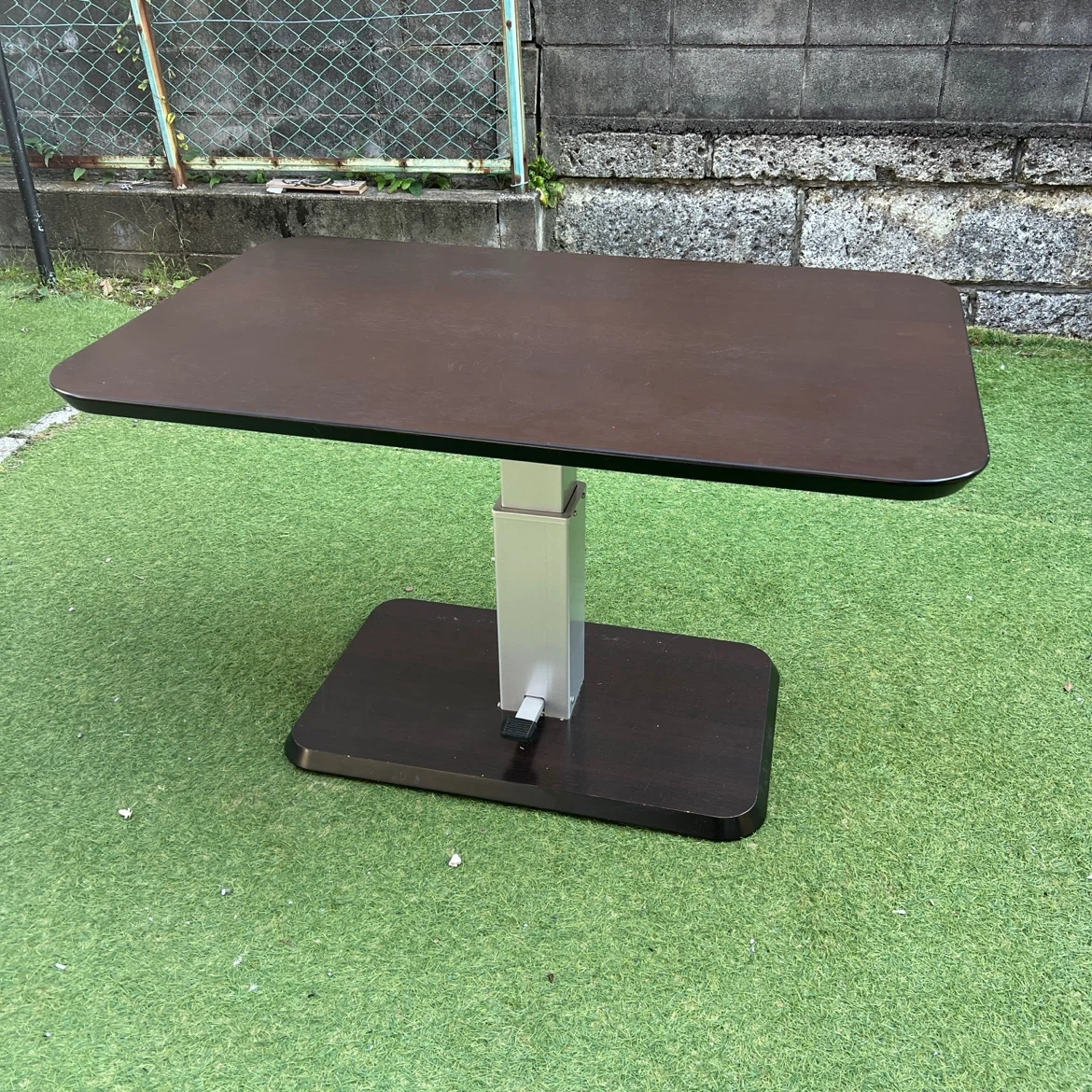 ニトリ 幅120cm 昇降式ダイニングテーブル(コラボ120DT DBR)ダークブラウン 木目調テーブル