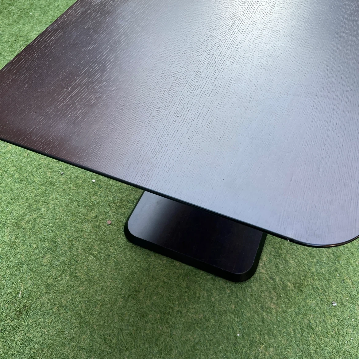 ニトリ 幅120cm 昇降式ダイニングテーブル(コラボ120DT DBR)ダークブラウン 木目調テーブルの写真4枚目