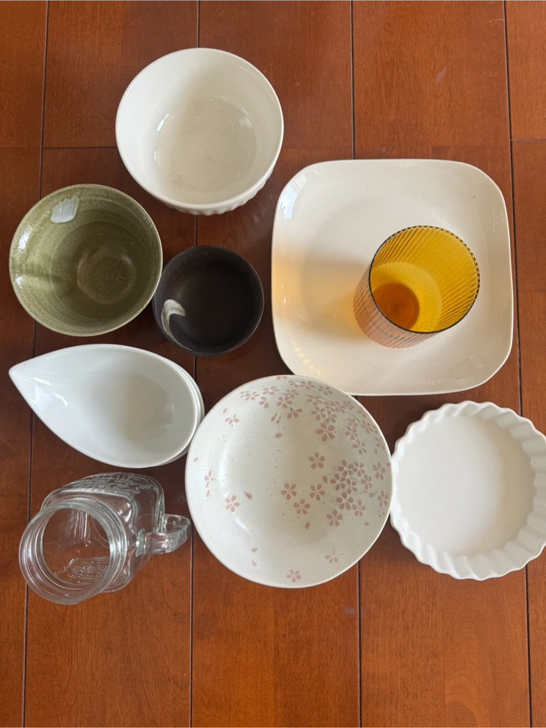 食器10点セット 桜柄 プレート ボウル グラス