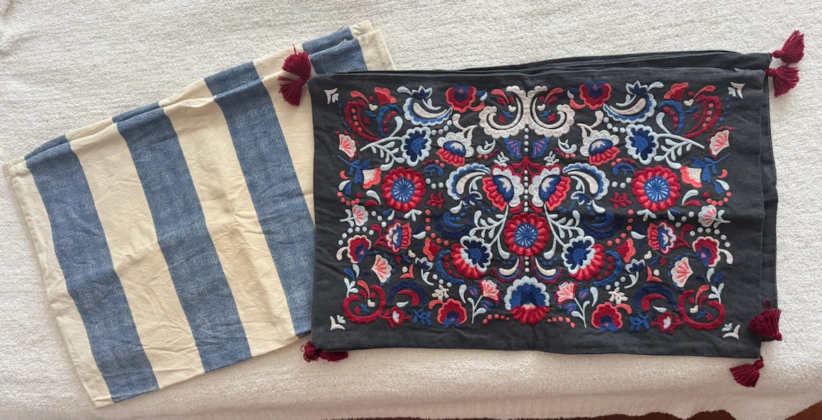 刺繍入りクッションカバー 4枚セット