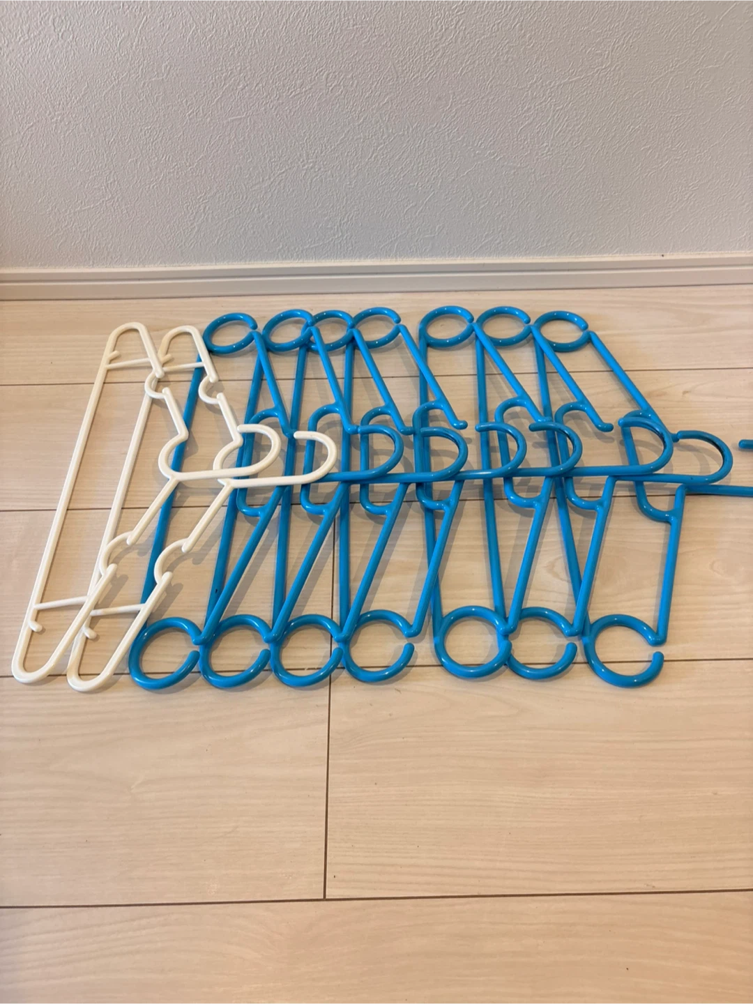 連結式ハンガー ホワイト・ブルー 計10本セット