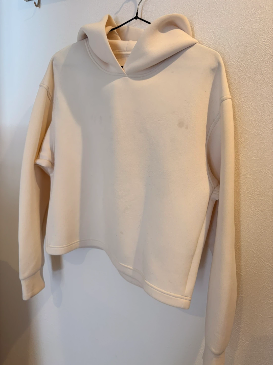 UNIQLO ドライスウェット プルパーカ Sサイズ アイボリーの写真2枚目