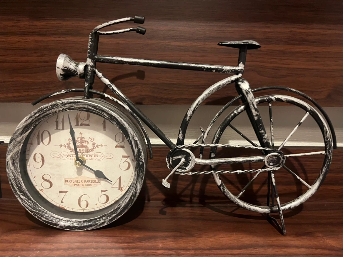 【訳あり】自転車型 アンティーク風　ビンテージ風　置き時計