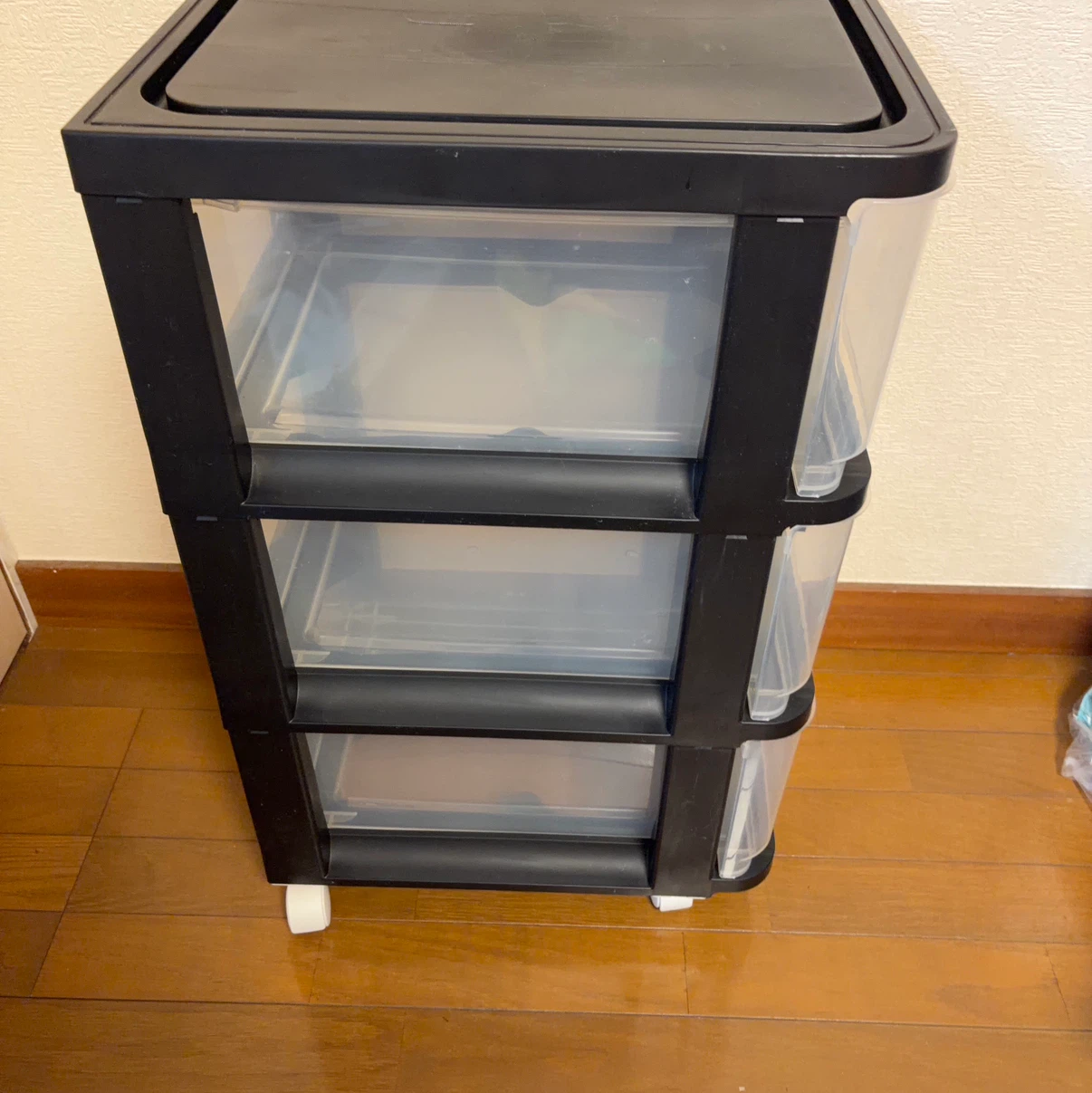 3段 収納ケース チェスト ブラックの写真2枚目