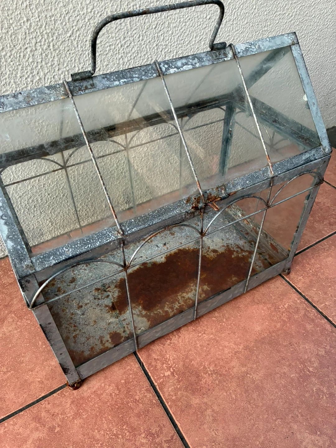 アンティーク風 ガラス温室 飾り棚