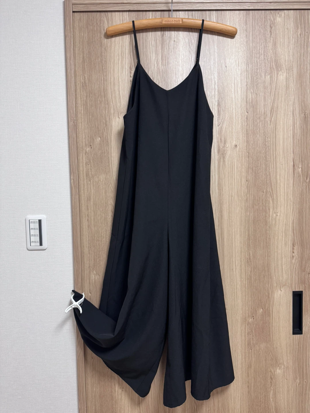 COLZA ブラック サロペット ワイドパンツ