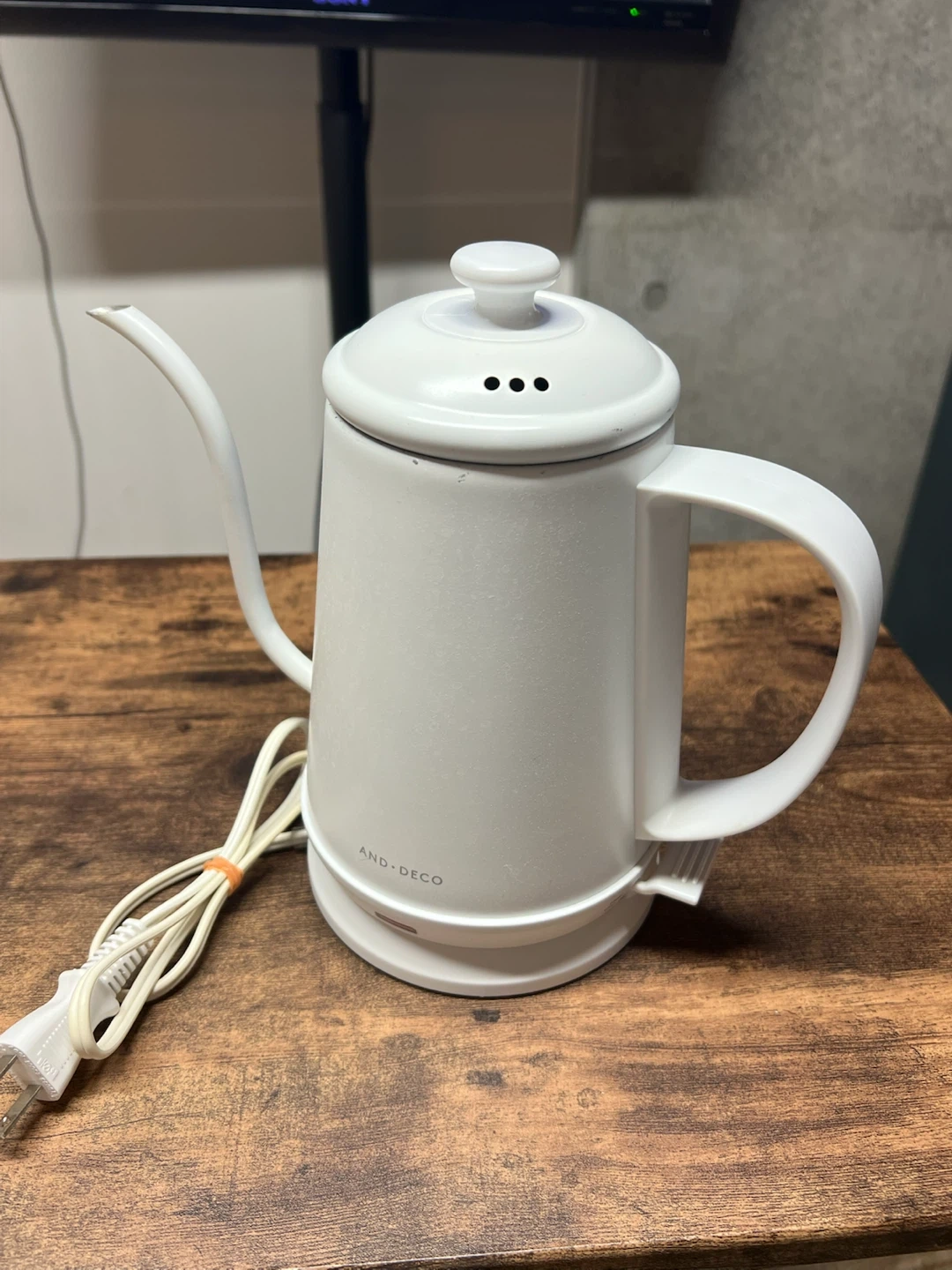 【動作確認済み】AND・DECO 電気ケトル ホワイト 細口 ドリップ