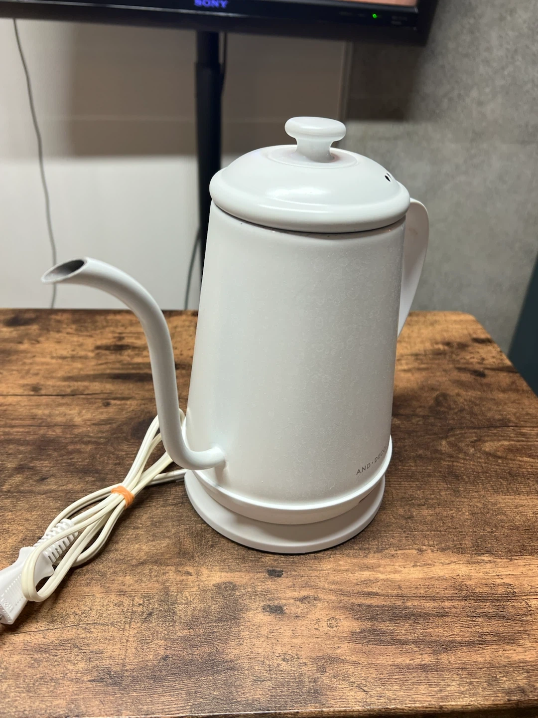 【動作確認済み】AND・DECO 電気ケトル ホワイト 細口 ドリップの写真2枚目