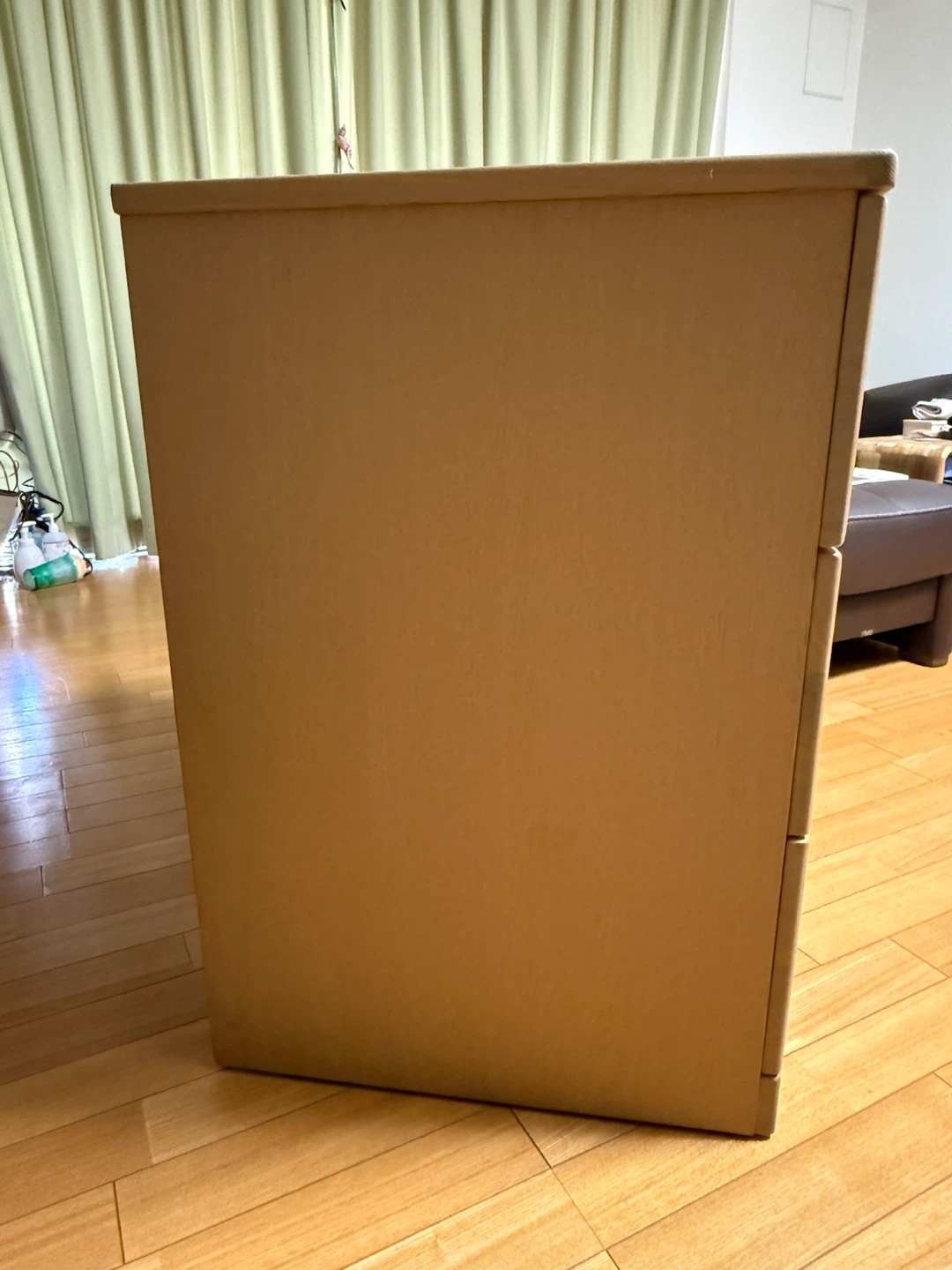 木製 3段チェスト キャスター付き2棹の写真3枚目