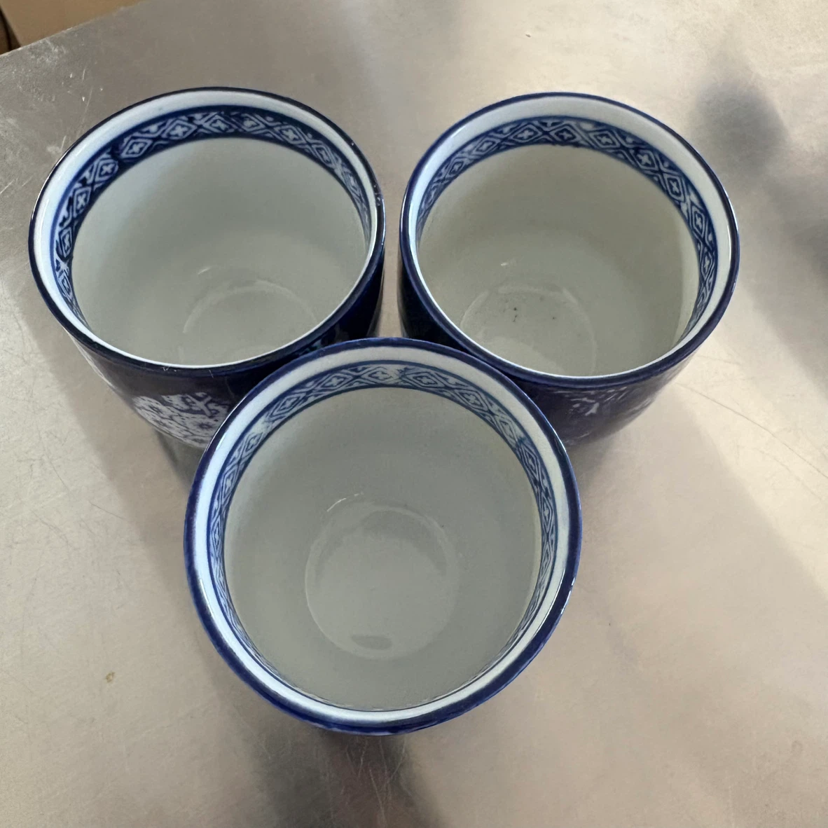 藍色 湯呑み 3点セット 和食器の写真2枚目