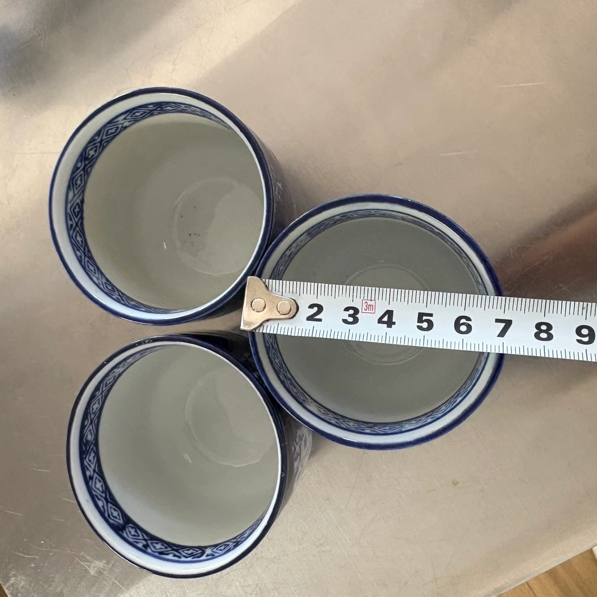 藍色 湯呑み 3点セット 和食器の写真3枚目
