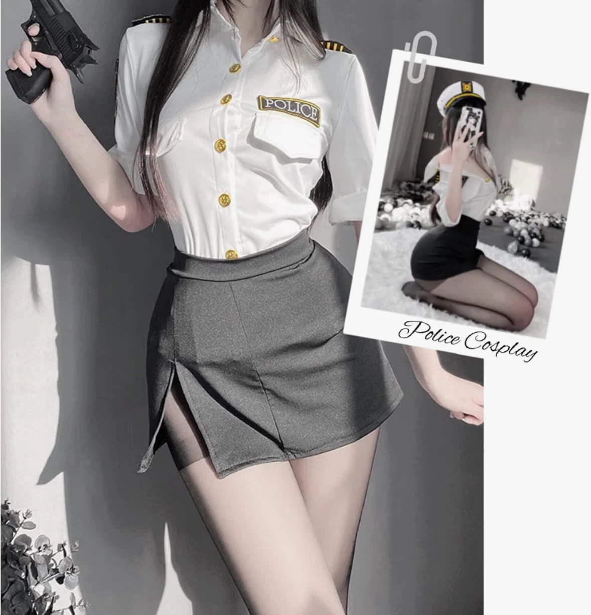 セクシーポリス コスプレ衣装 3点セット（帽子・シャツ・スカート）の写真8枚目