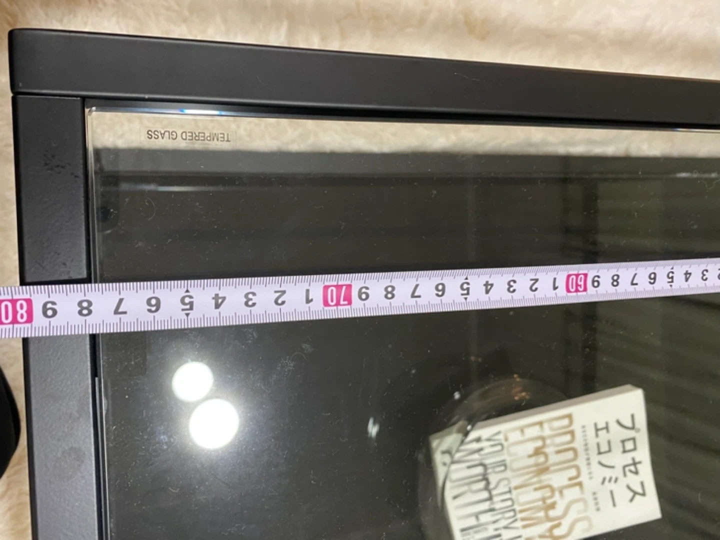強化ガラス ローテーブル ★定価10万以上★ブラック★おまけで絨毯もの写真2枚目