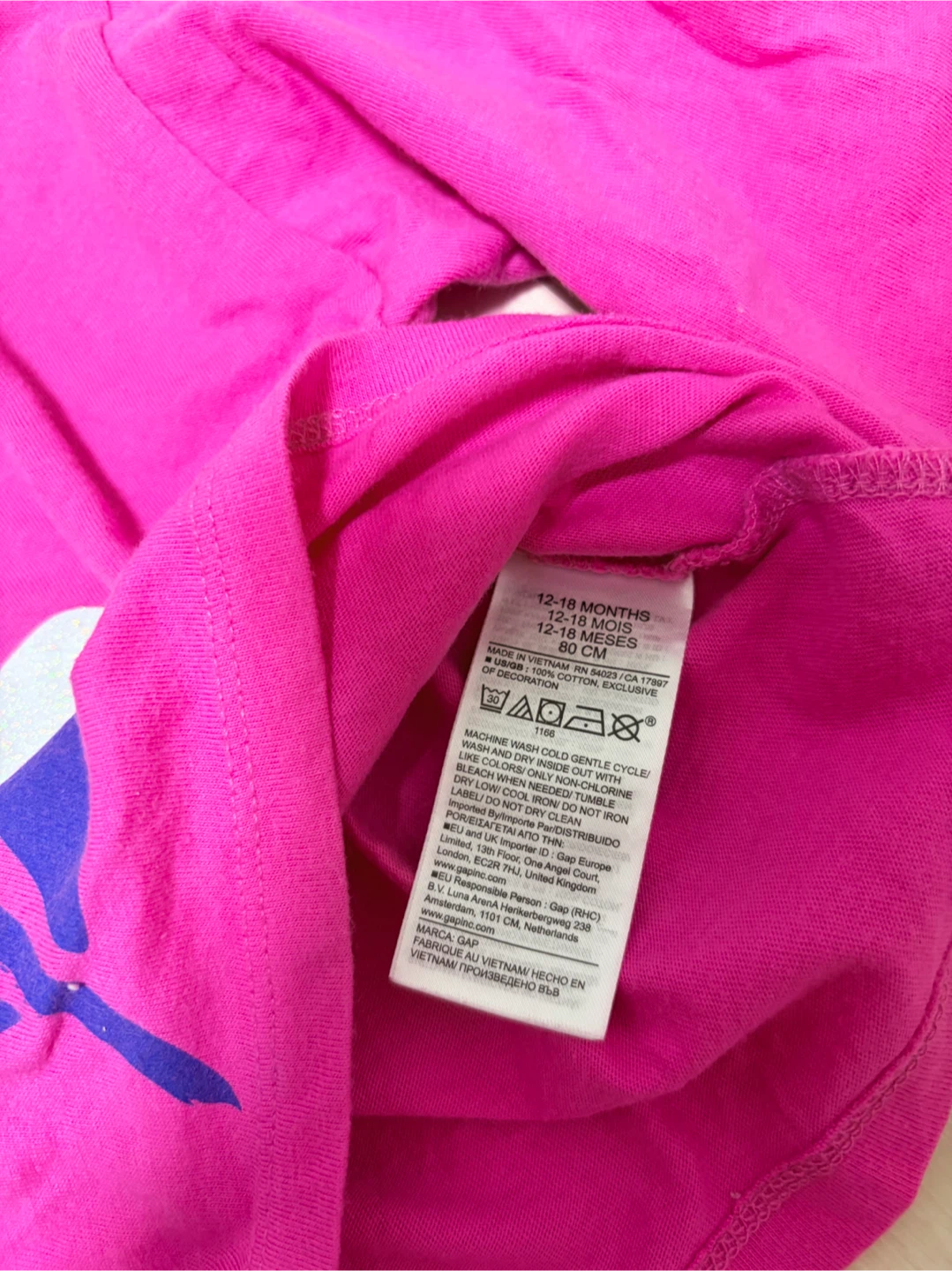 【美品】ベビーギャップ 長袖Tシャツ 80cm ピンクの写真4枚目