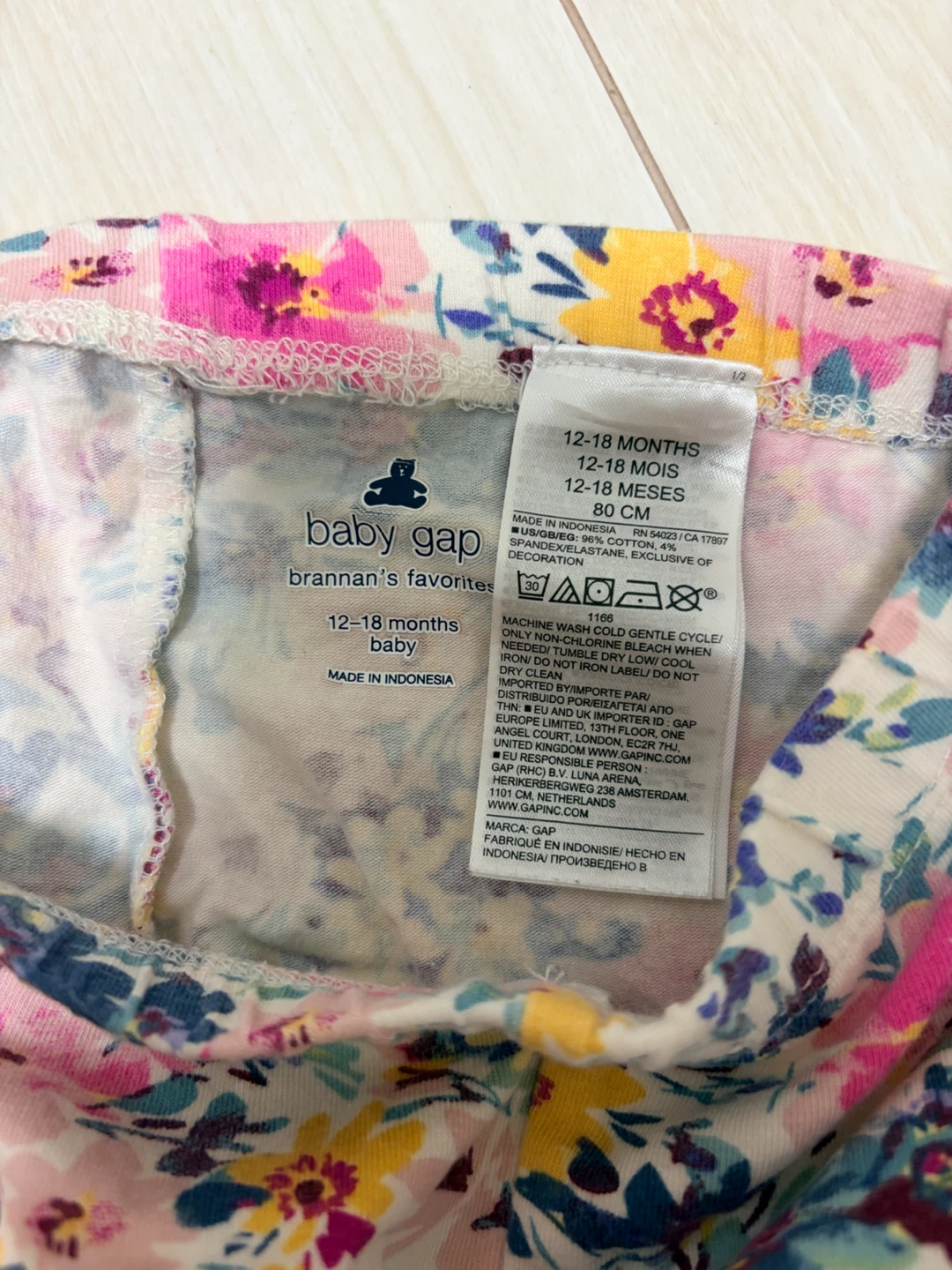 【美品】ベビーギャップ 花柄セットアップ 80cmの写真6枚目