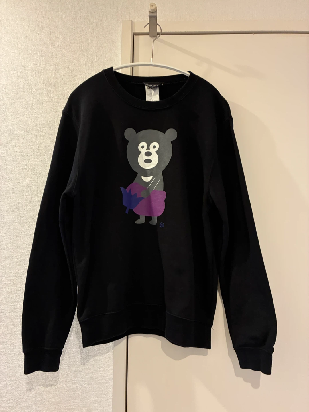 BEAMS T クマ プリント スウェット ブラック S