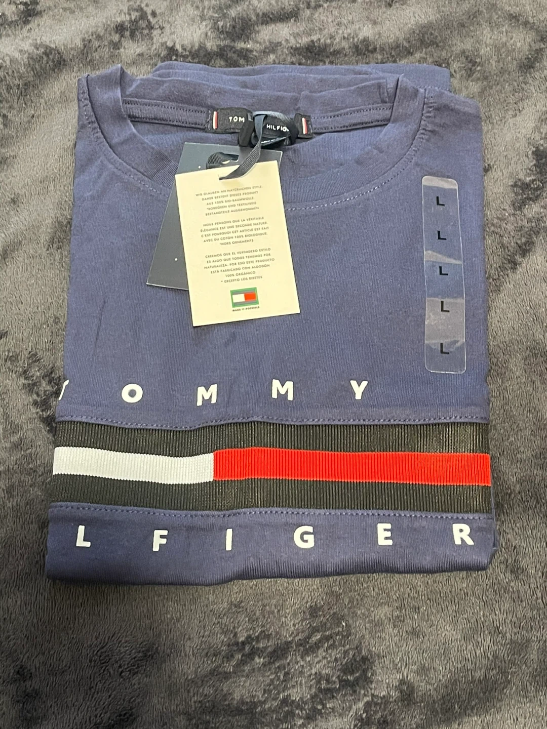 トミーヒルフィガー 半袖Tシャツ ネイビー Lサイズ