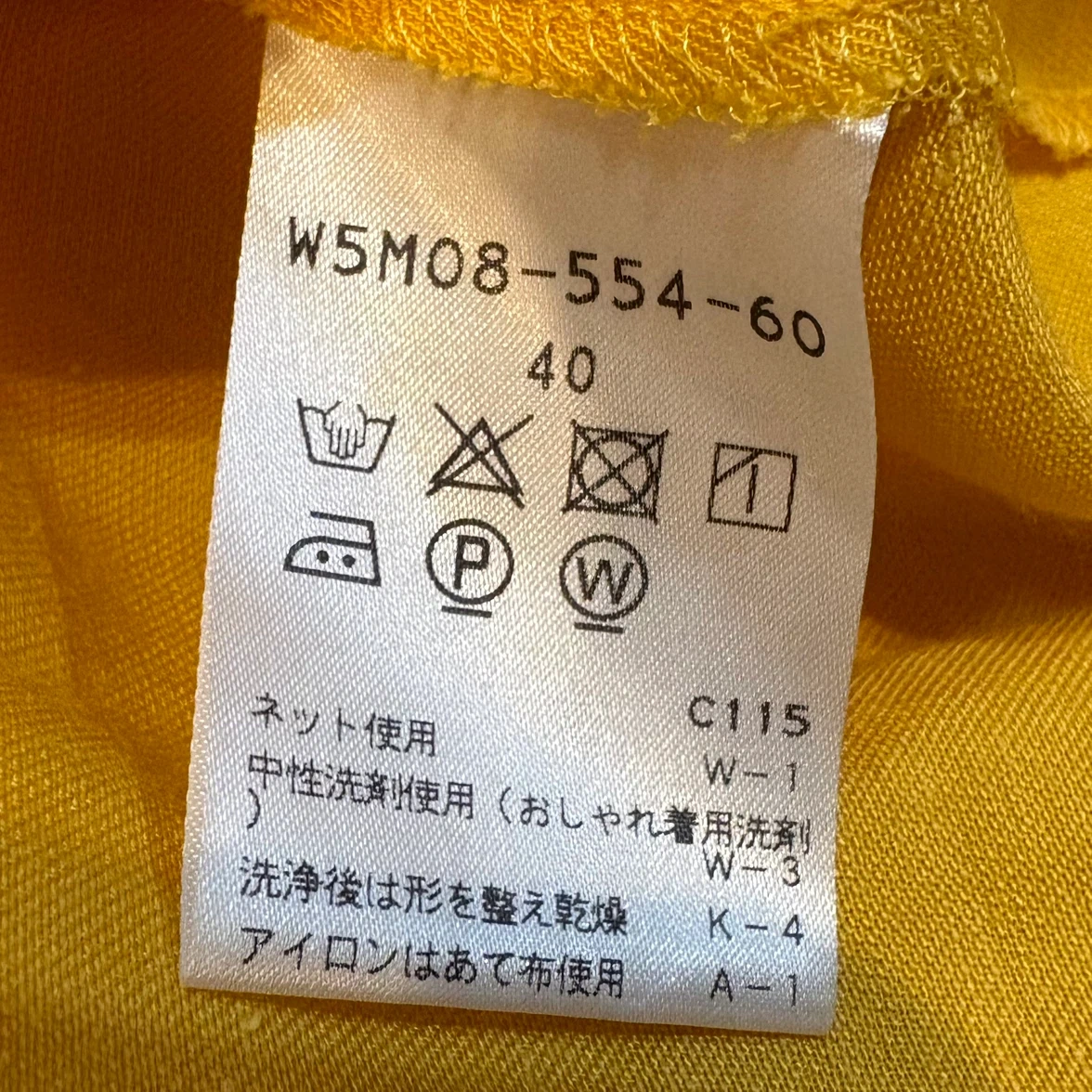 TO BE CHIC トゥー ビー シック レディース チュニック 半袖 イエロー 無地 シースルー切り替えの写真6枚目