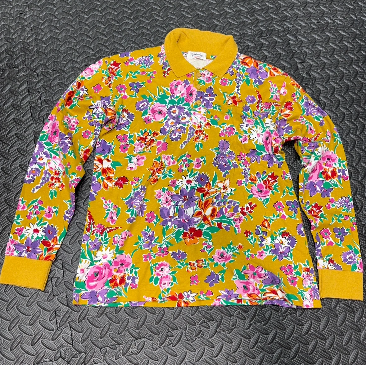 ケンゾー ポロシャツ 花柄 イエロー 38サイズ