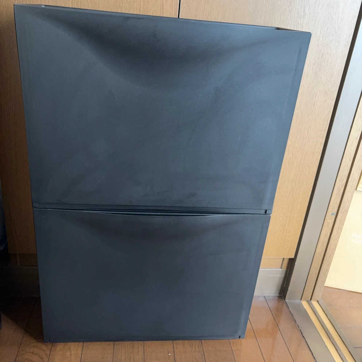 【美品】IKEA トローネスシューズラック 収納ケース ブラック
