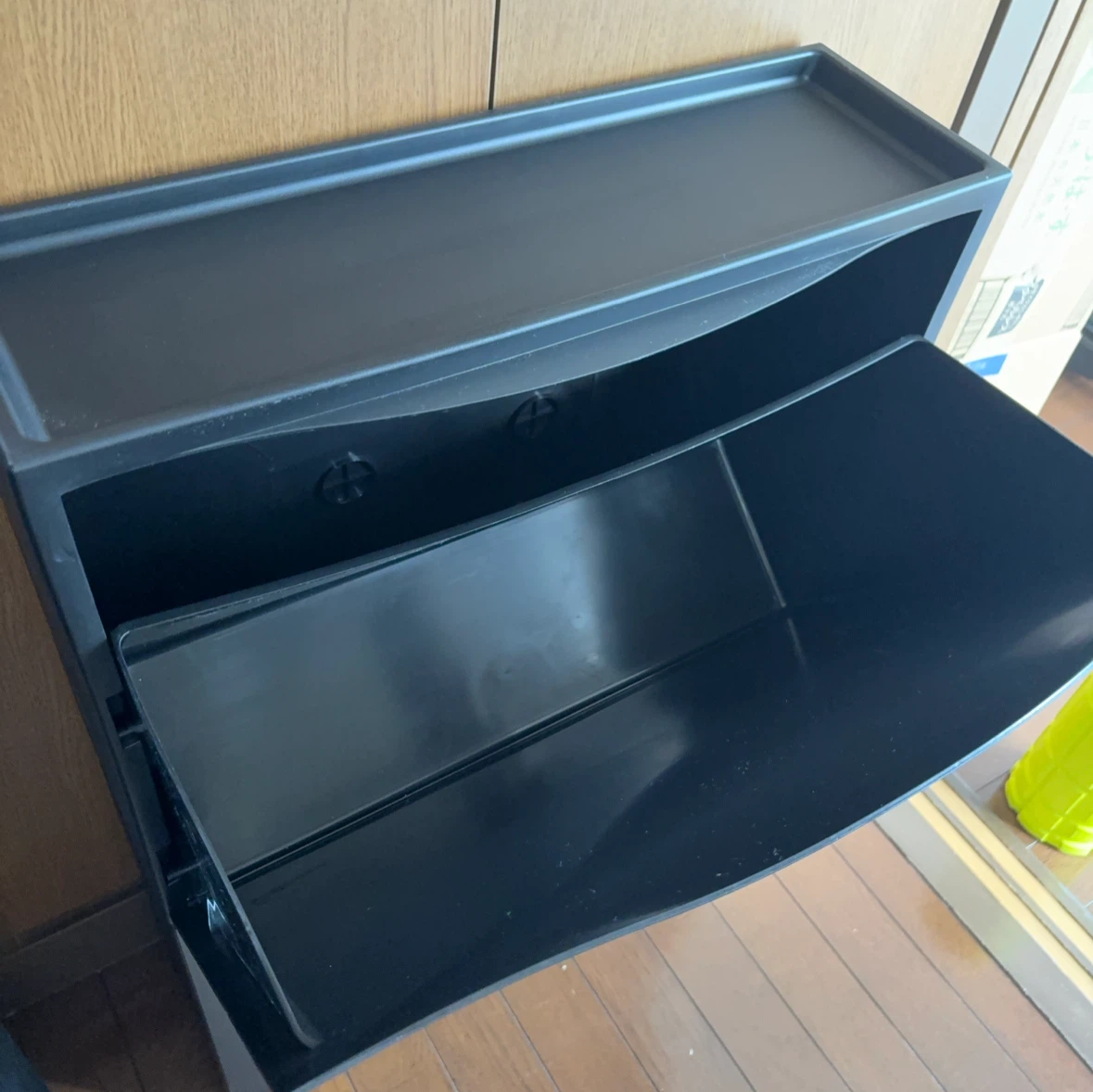 【美品】IKEA トローネスシューズラック 収納ケース ブラックの写真2枚目