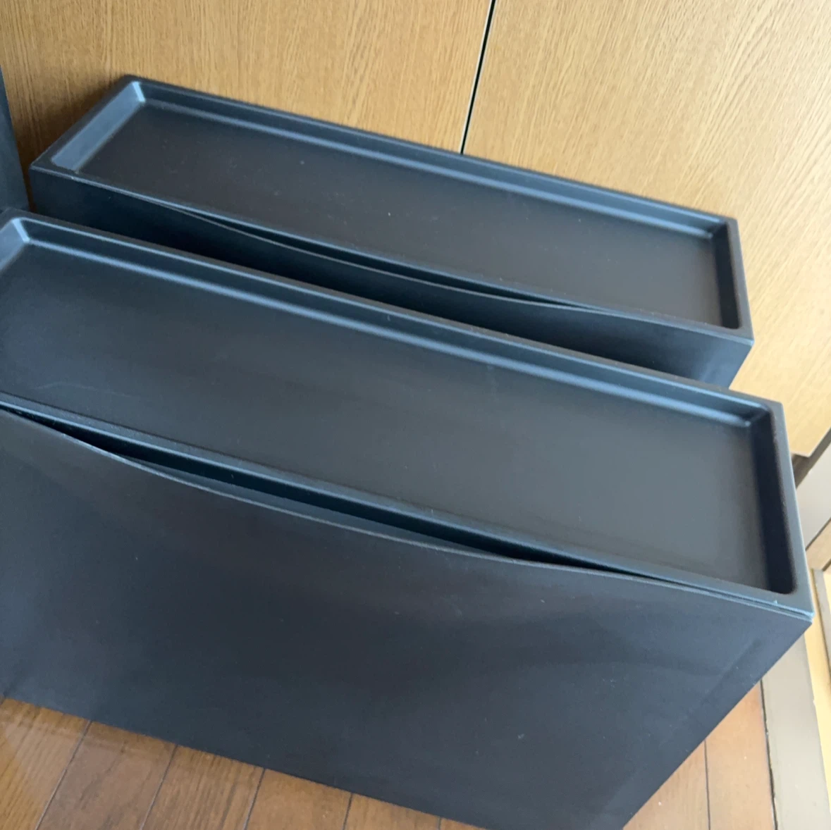 【美品】IKEA トローネスシューズラック 収納ケース ブラックの写真3枚目