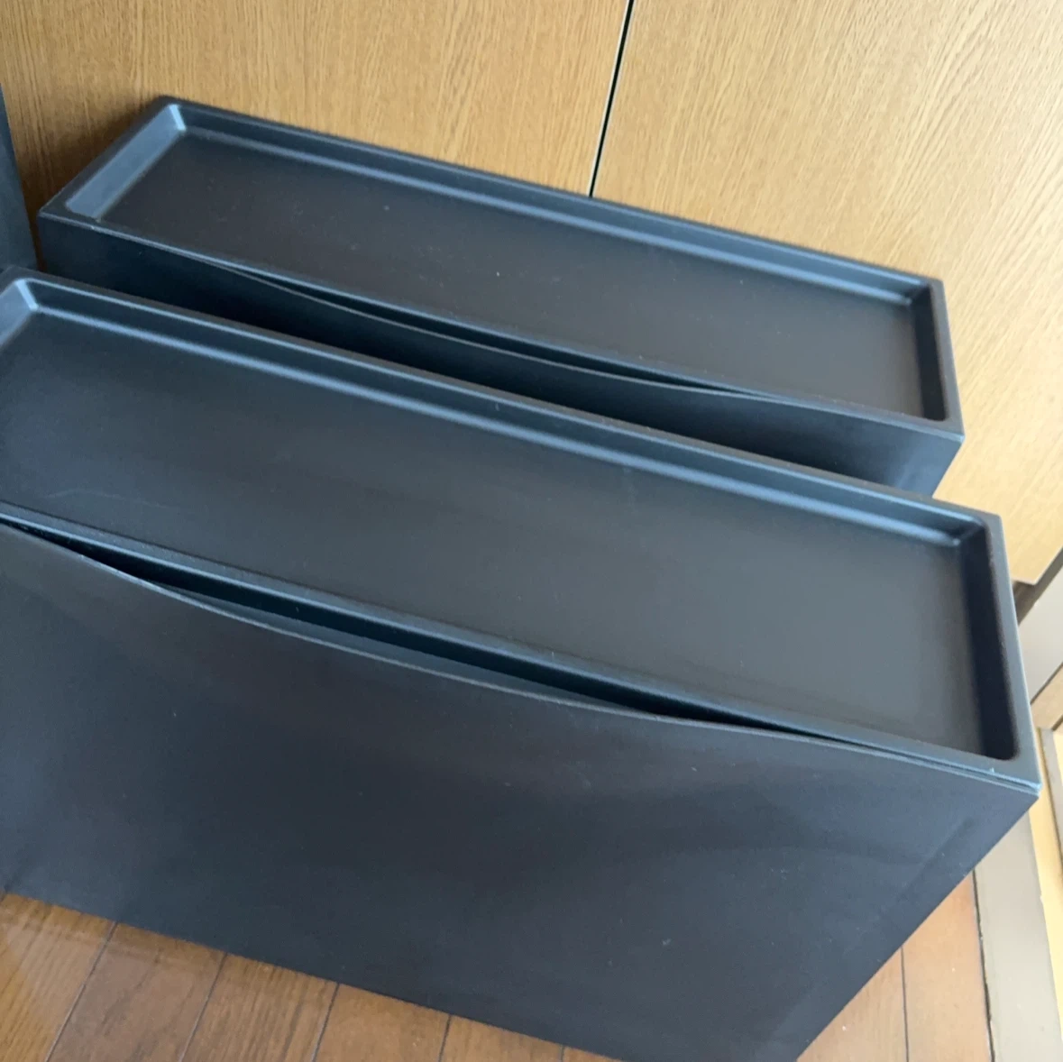 【美品】IKEA トローネスシューズラック 収納ケース ブラックの写真3枚目