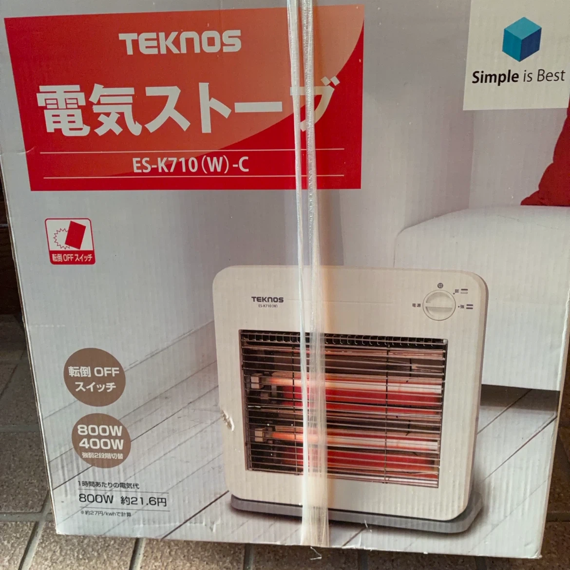 新品未開封 テクノス 電気ストーブ ES-K710の写真2枚目