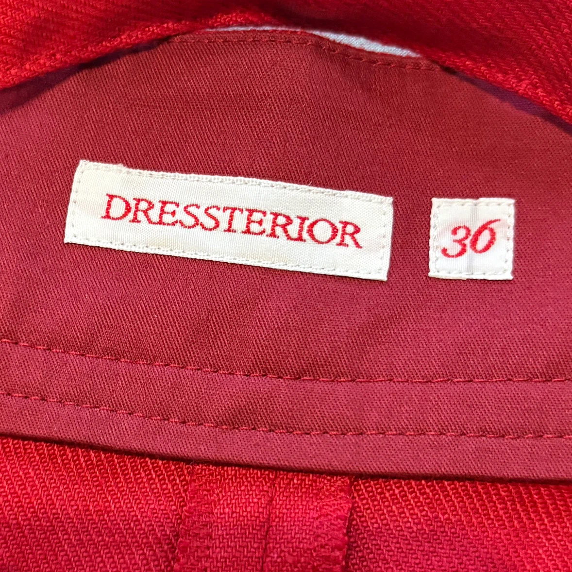 DRESSTERIOR レッド 36 リネン混 ラップスカート ロング丈 レッド シンプルの写真4枚目