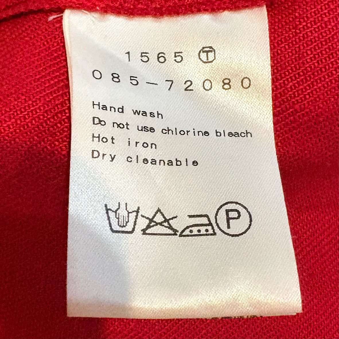 DRESSTERIOR レッド 36 リネン混 ラップスカート ロング丈 レッド シンプルの写真6枚目