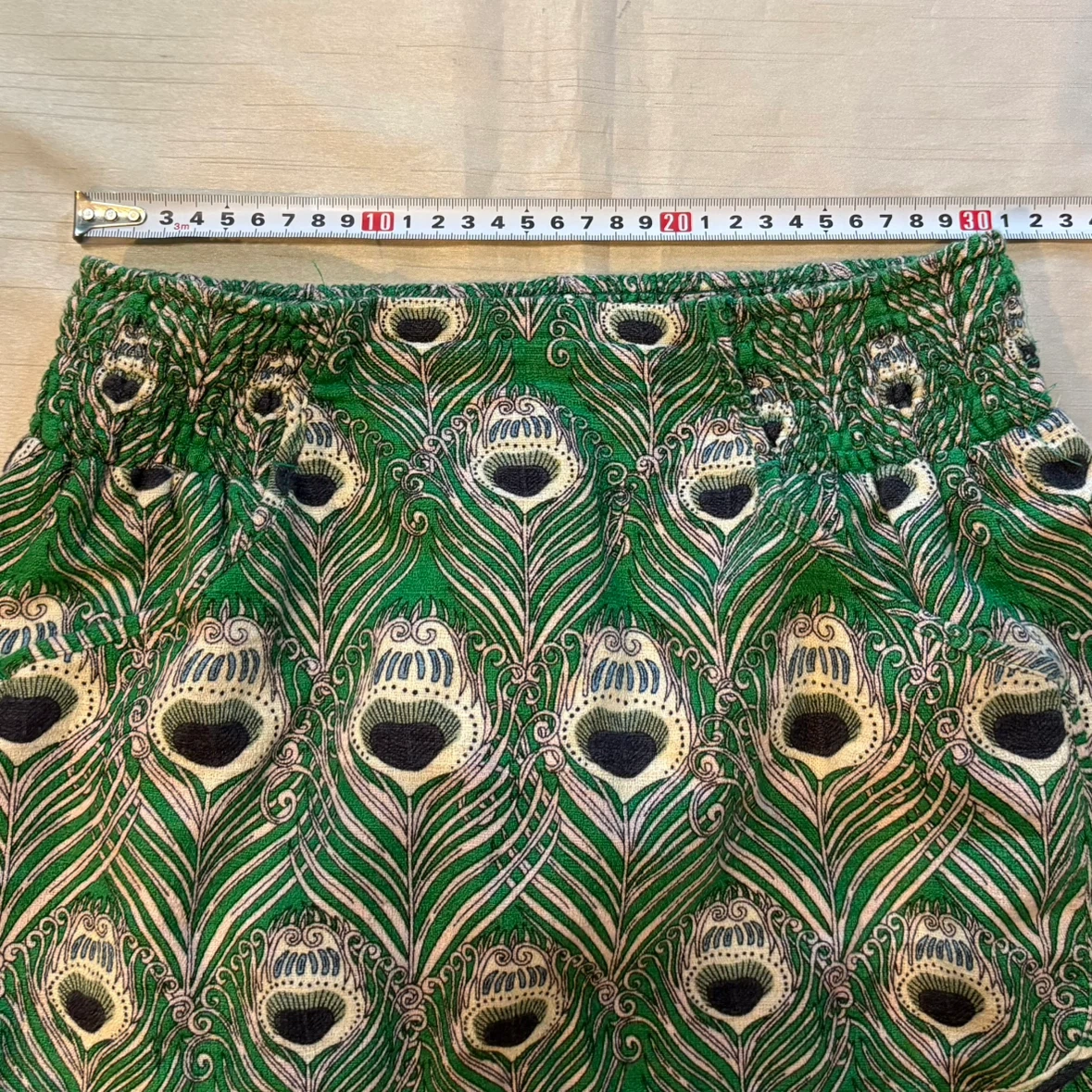 ツモリチサト レディース スカート ピーコック柄 グリーン系の写真2枚目