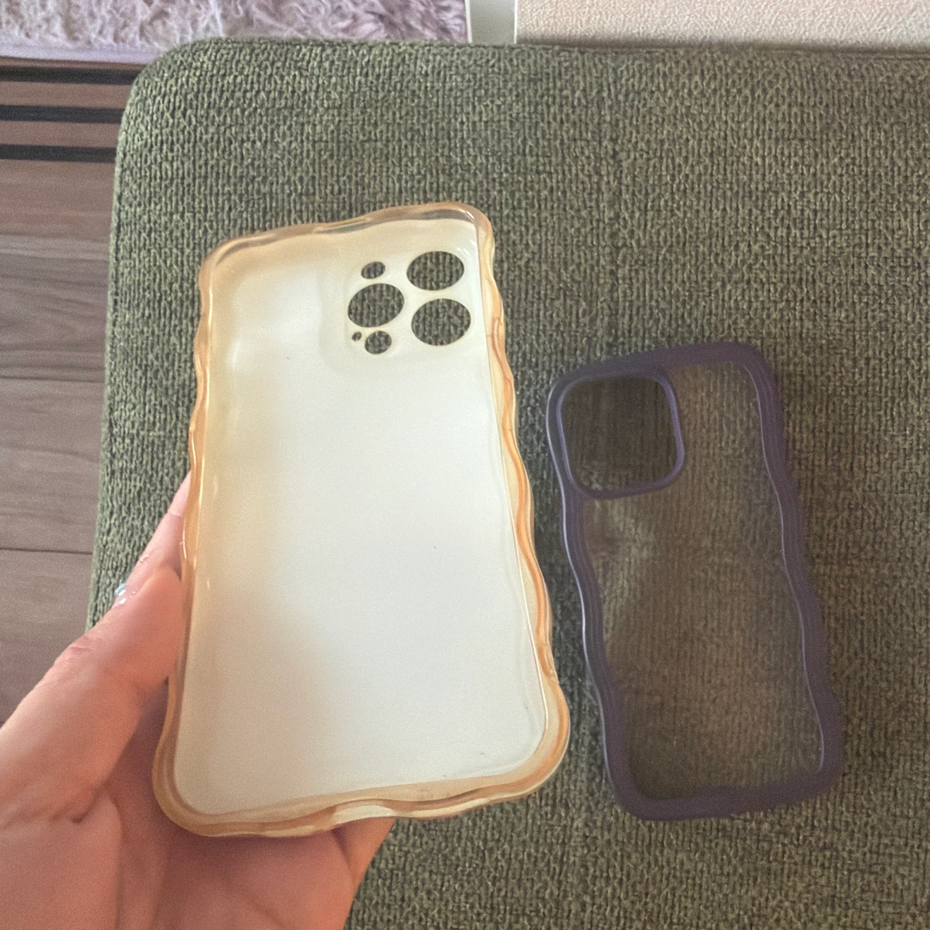 iPhone用ケース 2種セット 花柄 パープルの写真4枚目