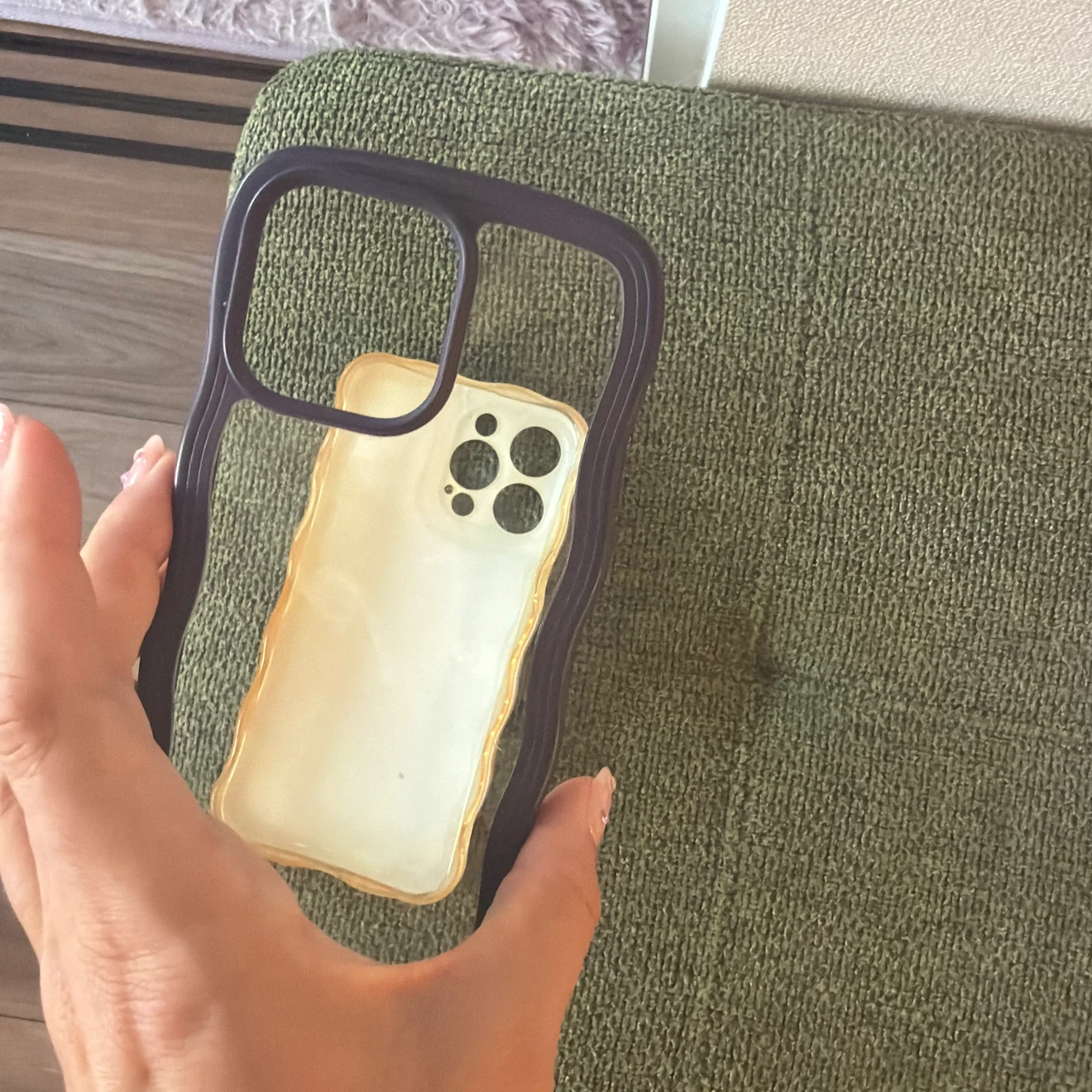 iPhone用ケース 2種セット 花柄 パープルの写真5枚目