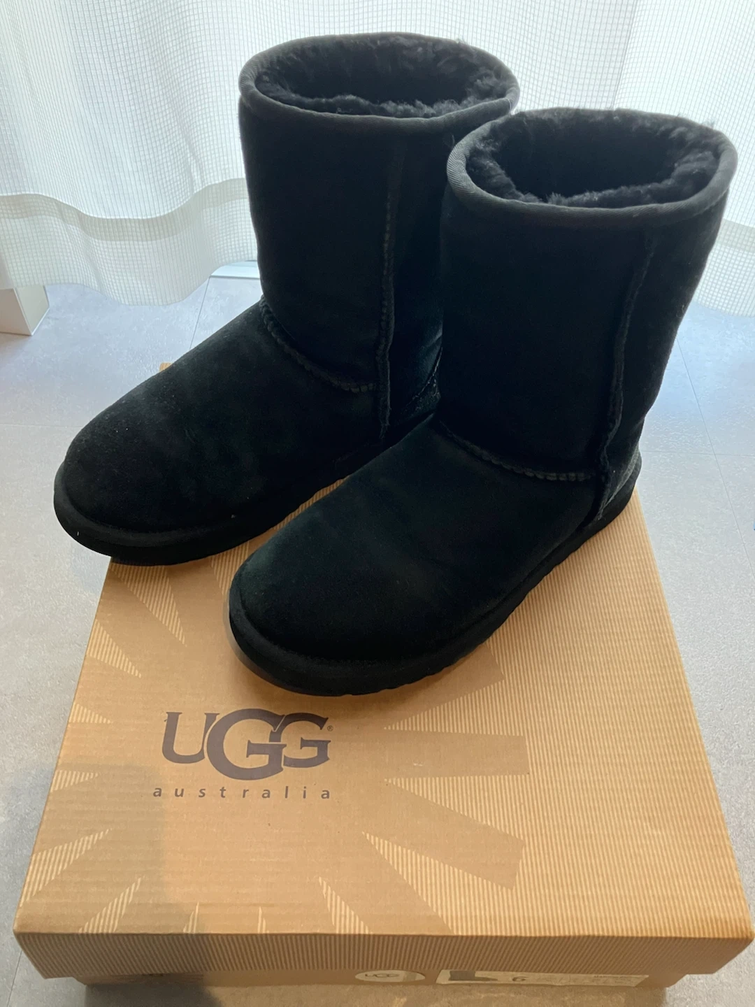 アグ(UGG)ムートンブーツ 黒 23cm