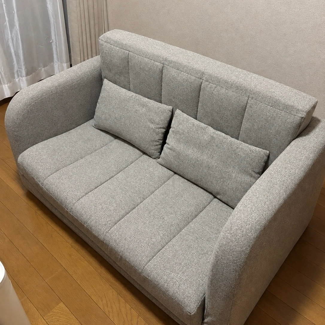 【急募】ソファベッド 2人掛け ローソファー グレージュ