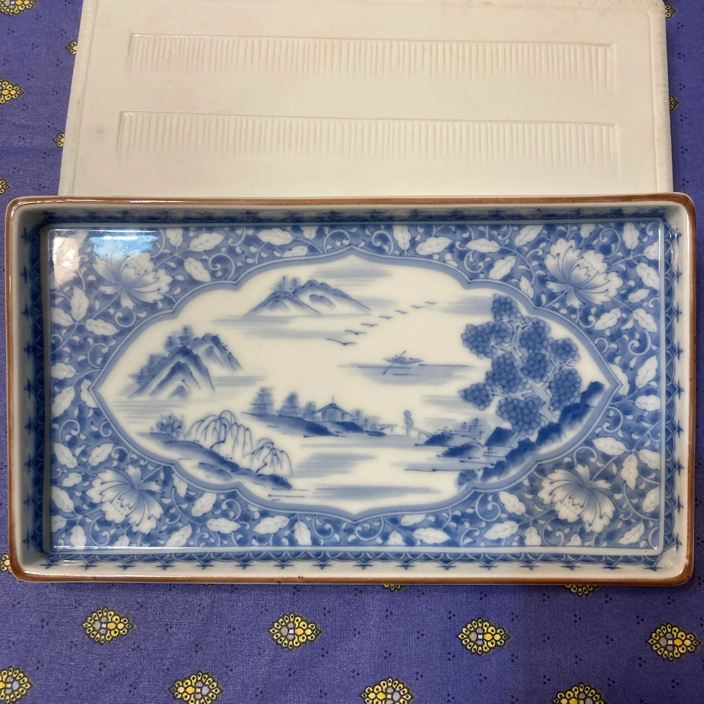 山水画 角皿 3枚の写真3枚目