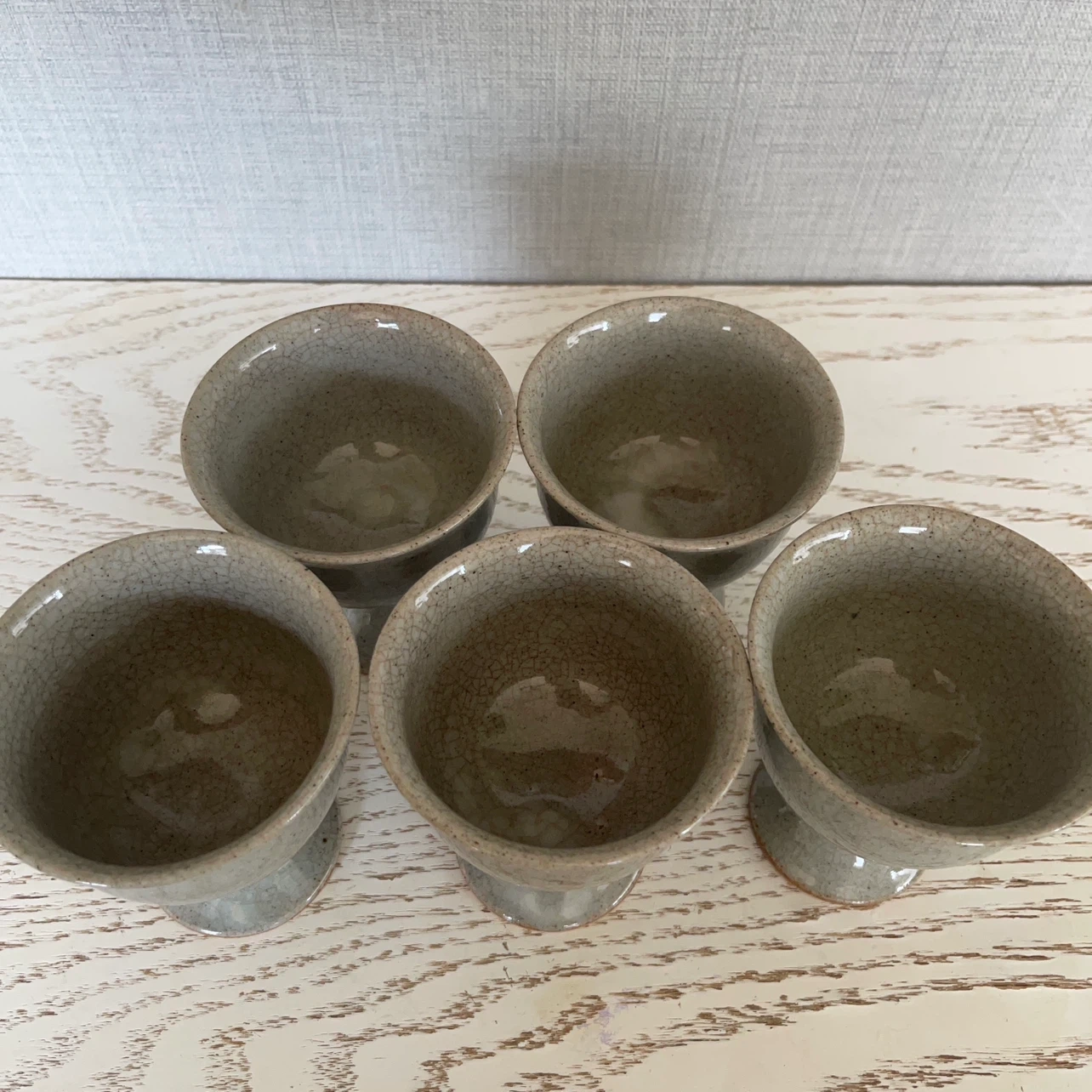 陶器 脚付きカップ 5個セットの写真2枚目