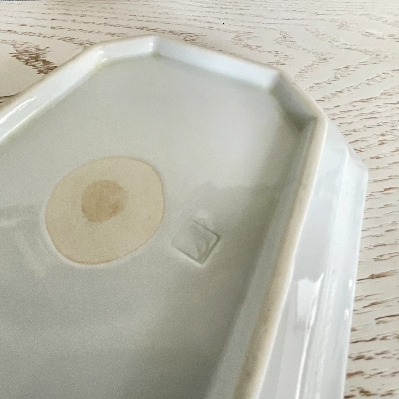 染付 山水画 角皿 陶器の写真2枚目