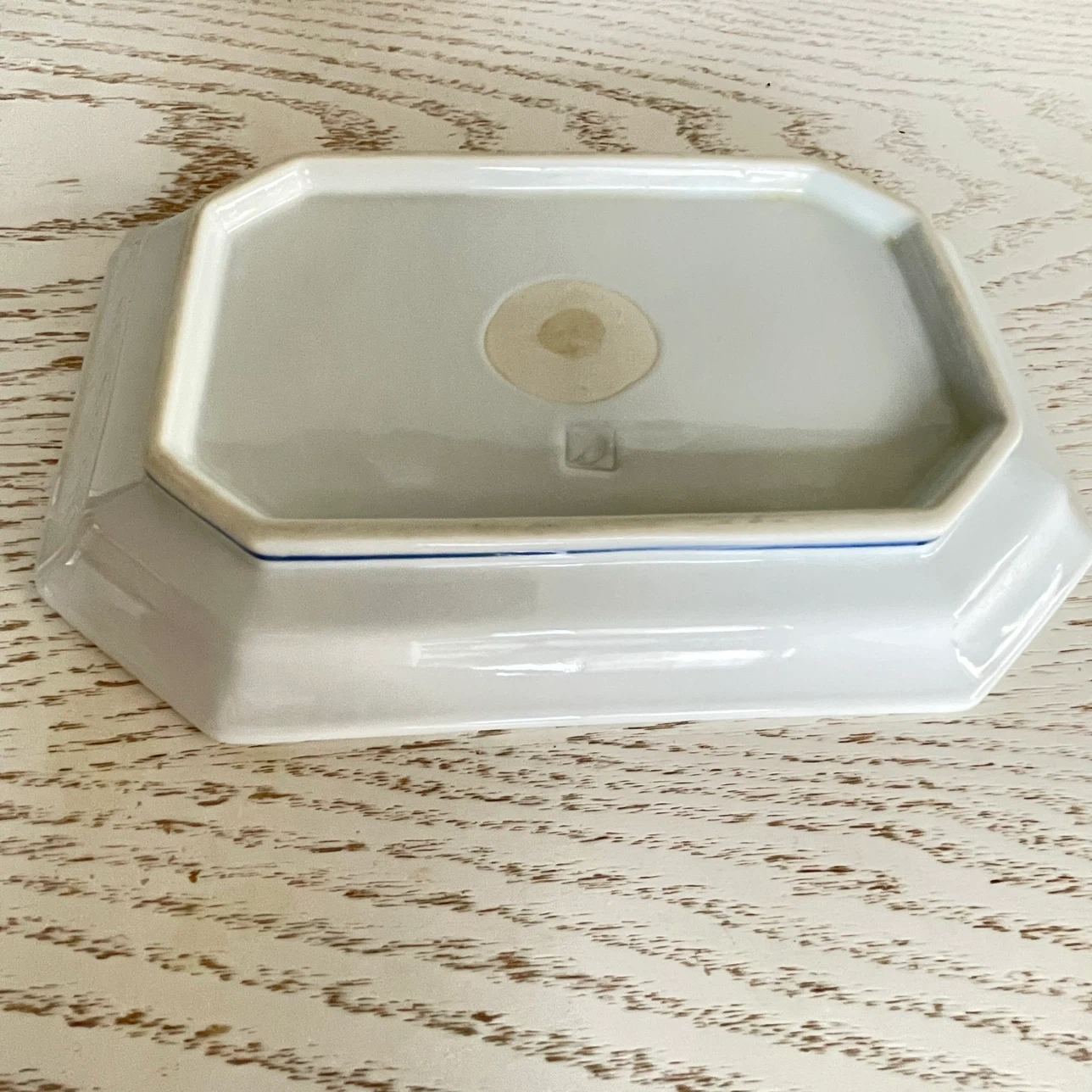 染付 山水画 角皿 陶器の写真3枚目