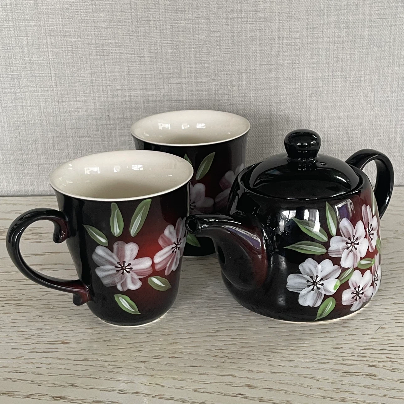 花柄 ティーポット マグカップ2個 セット