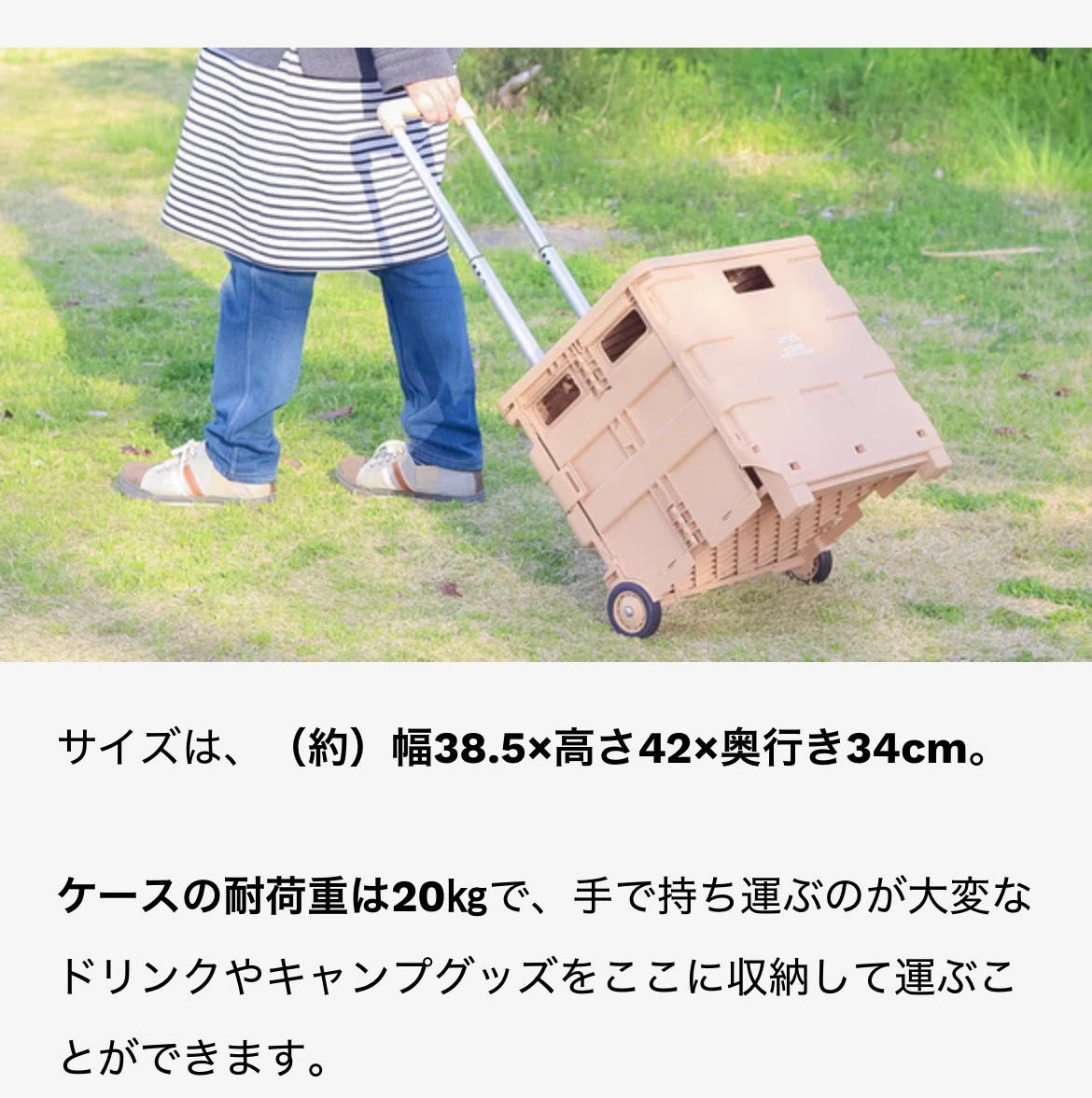 折りたたみキャリーカート ベージュ