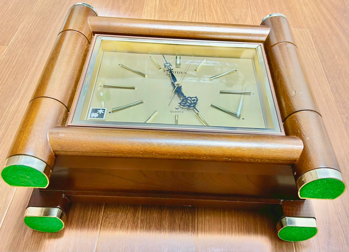 【美品】昭和レトロ シチズン 高級木枠 置き時計 8RG202 動作確認済の写真3枚目