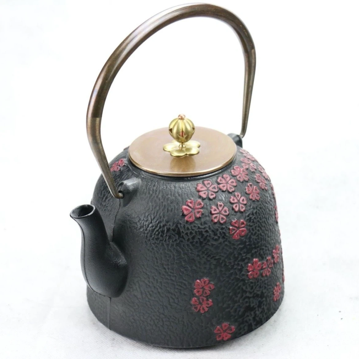 南部鉄器 鉄瓶 桜柄 黒 急須の写真5枚目