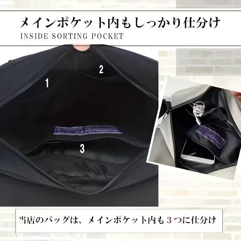 新品男女用ショルダーバッグ 軽量 撥水 4ポケット 男女兼用の写真4枚目