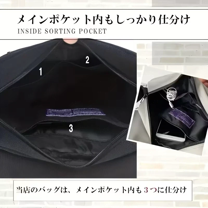 新品男女用ショルダーバッグ 軽量 撥水 4ポケット 男女兼用の写真4枚目