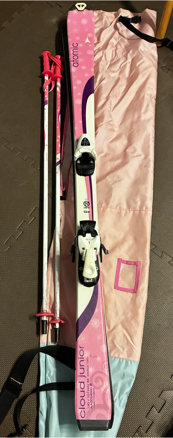 アトミック ジュニア スキー板 140cm ストック・ケース付
